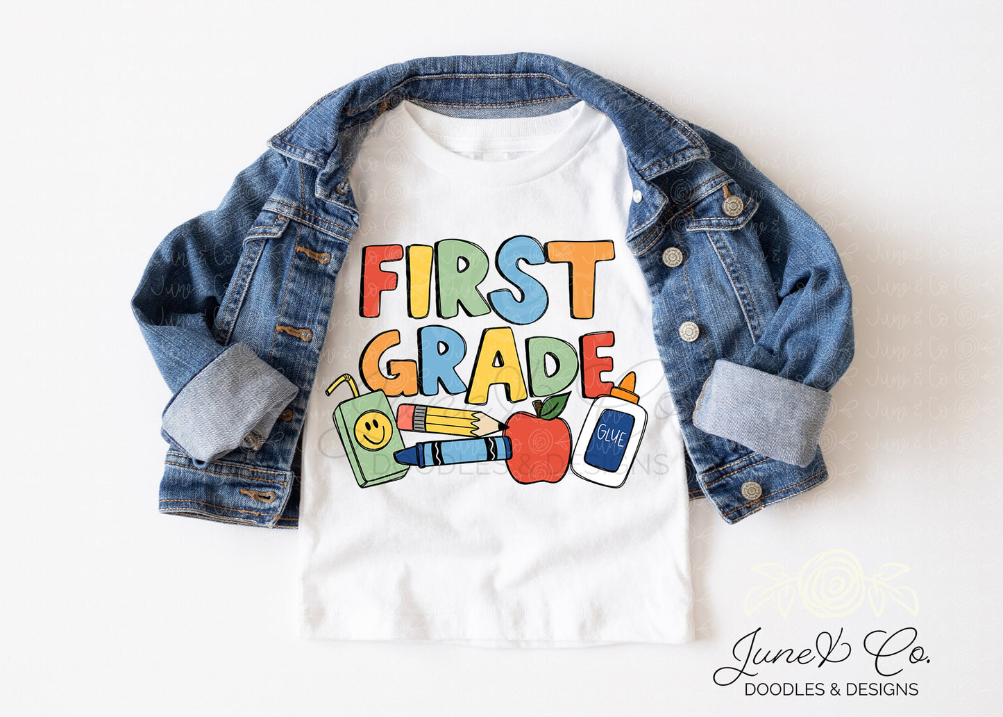 Boys First Grade Doodles PNG| Boy Back To School Sublimation File| Elementary School Shirt Design| Printable Art| Instant Download