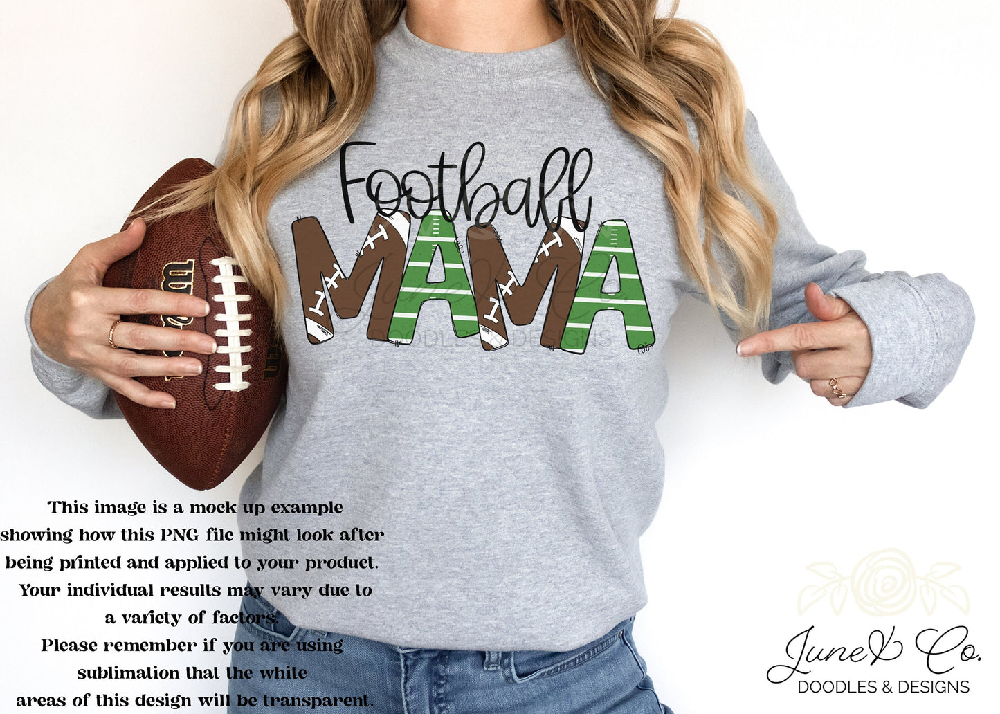 Football Mama PNG| Sports Mom Sublimation File| Football Season Shirt Design| Hand Lettered Printable Art| Instant Download