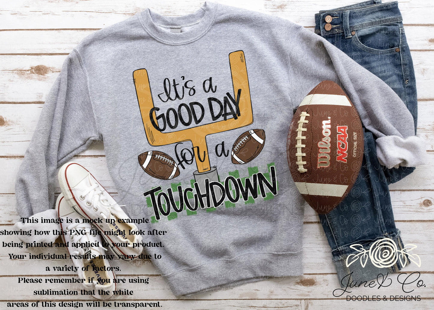 It's A Good Day For A Touchdown PNG| Sports Sublimation File| Football Season Shirt Design| Hand Lettered Printable Art| Instant Download