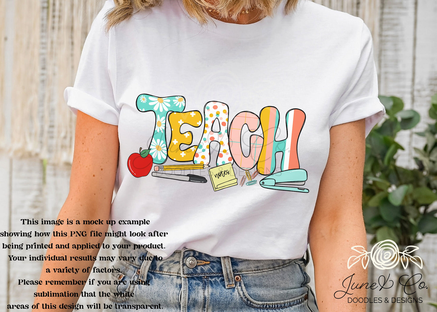 Retro Colorful Teach PNG| Back to School Sublimation File| Hand Lettered Educator Shirt Design| Teaching Printable Art| Instant Download