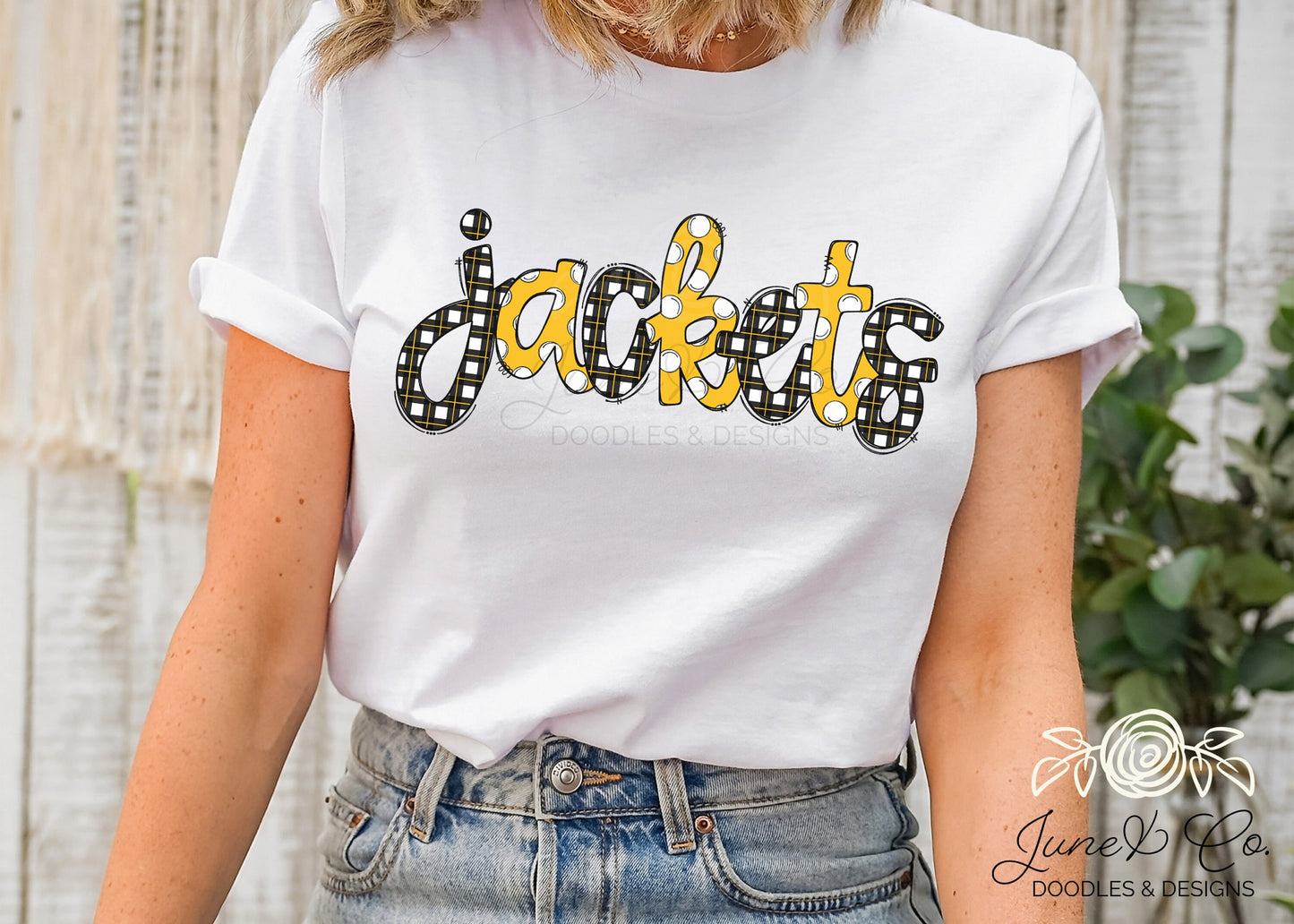 Jackets Doodle PNG| Yellow Jackets Mascot Sublimation File| Game Day Shirt Design| Hand Lettered Printable Art| Instant Download