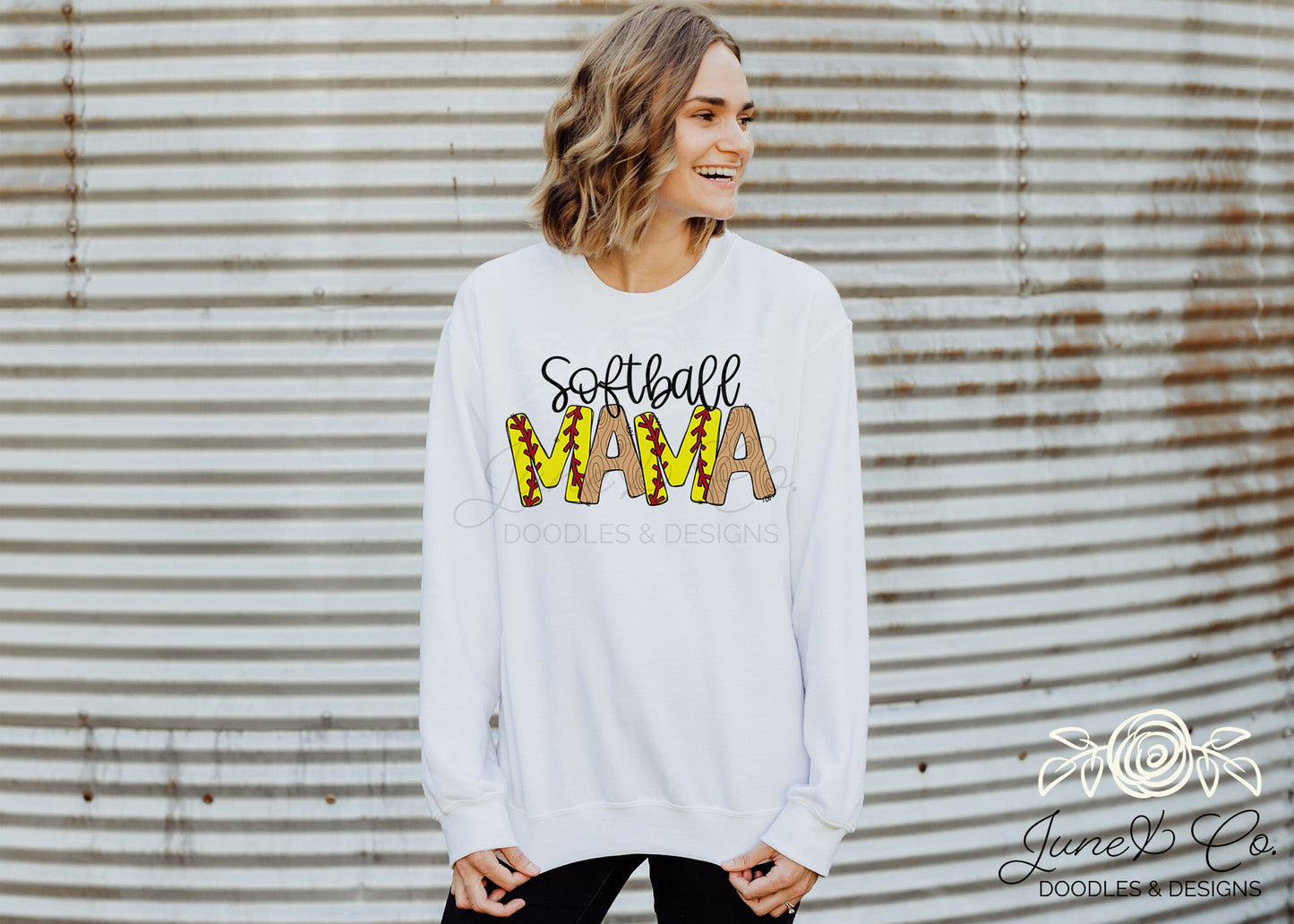 Softball Mama PNG| Sports Mom Sublimation File| Softball Season Shirt Design| Hand Lettered Printable Art| Instant Download