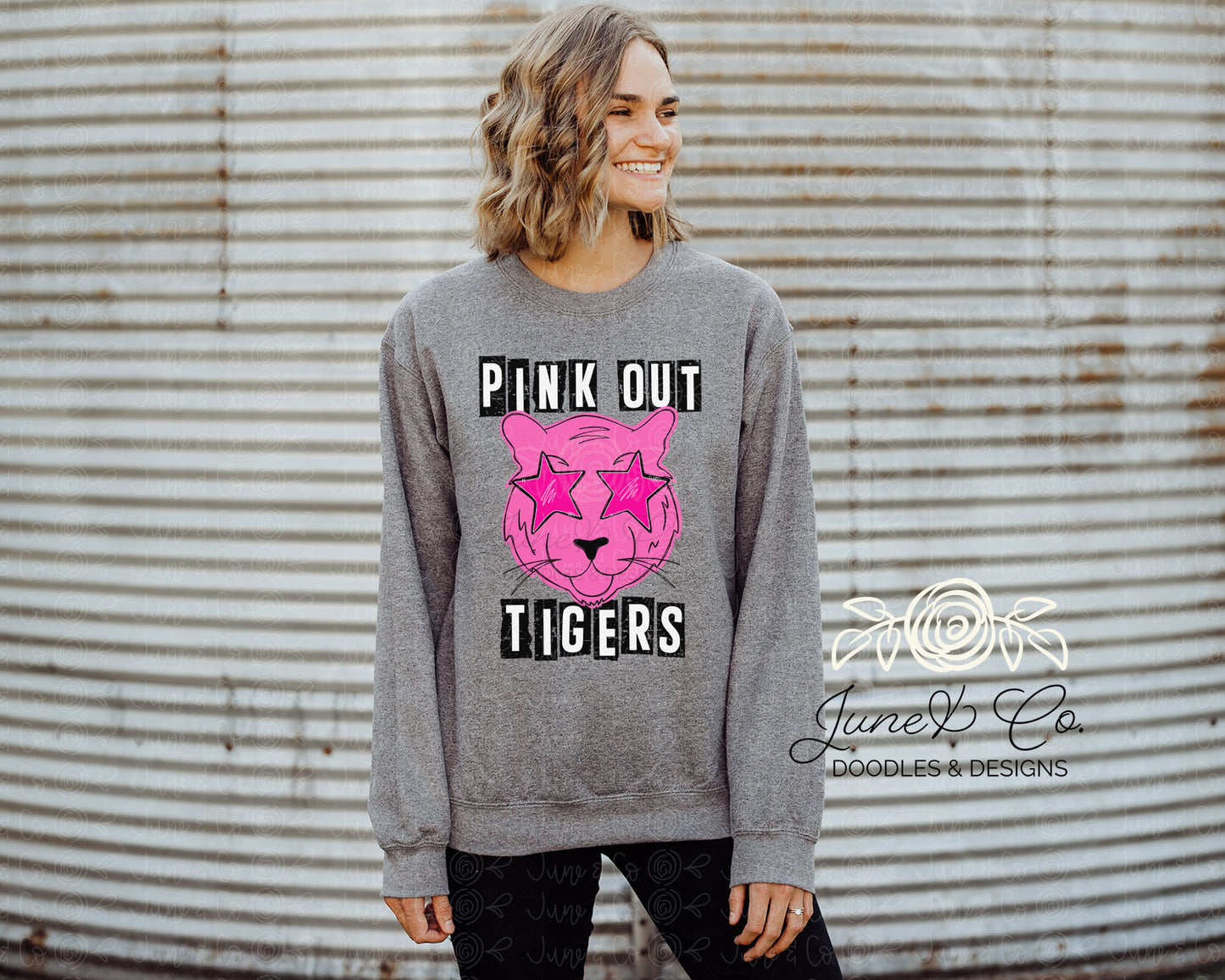 Pink Out Tigers PNG| Football Pink Out Mascot Sublimation File| Breast Cancer Awareness Shirt Design| Printable Art| Instant Download