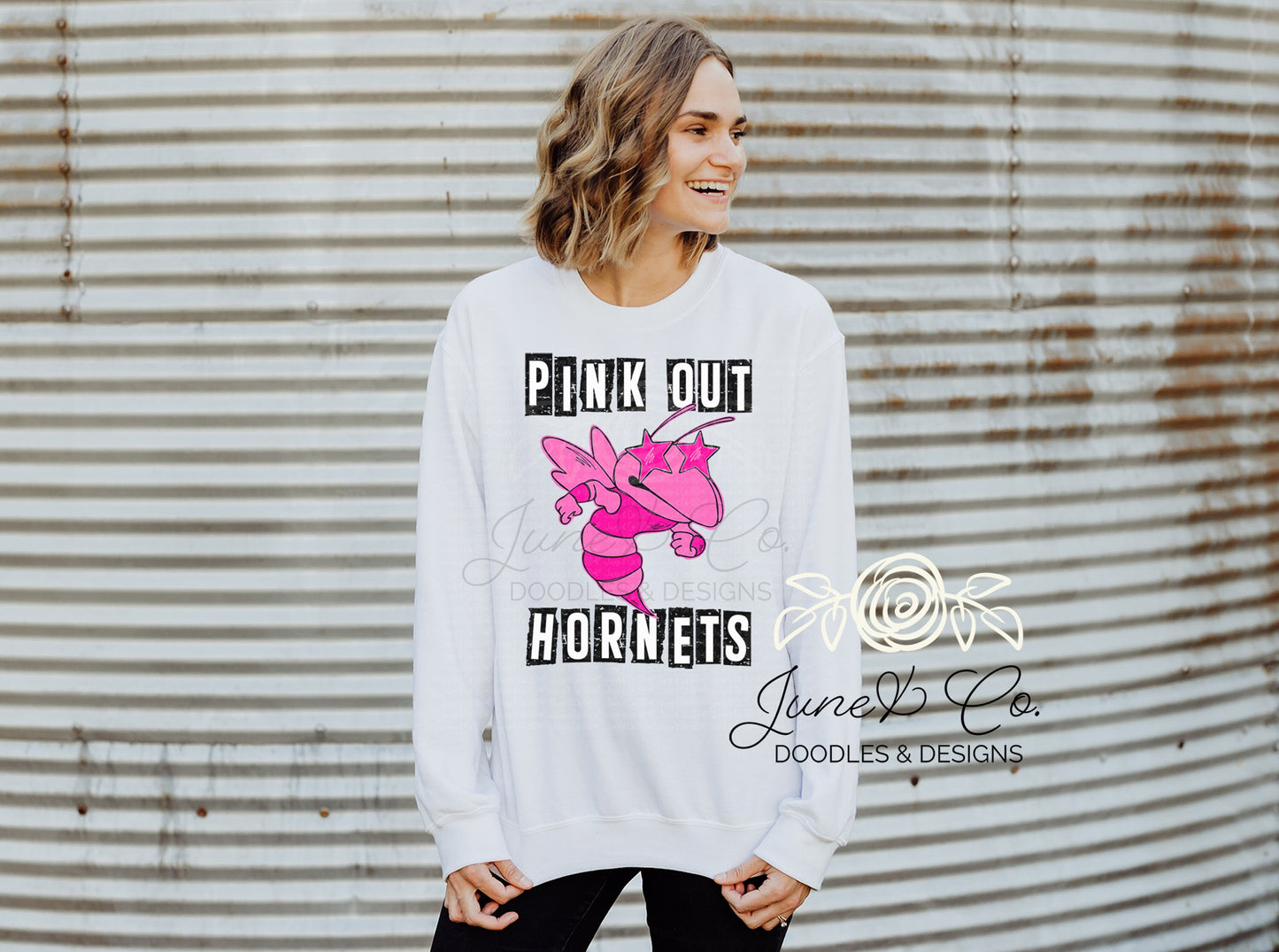 Pink Out Hornets PNG| Football Pink Out Sublimation File| Breast Cancer Awareness Shirt Design| Mascot Printable Art| Instant Download