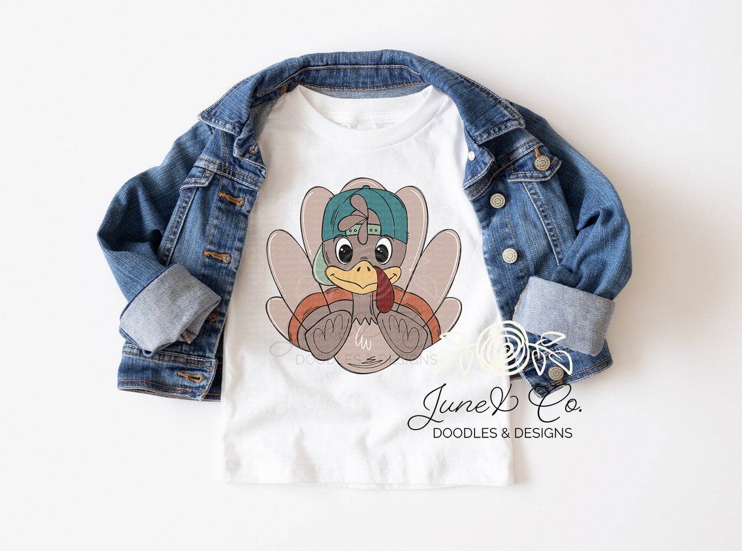 Boy Turkey PNG| Cool Turkey In Hat Sublimation File| Boys Thanksgiving Shirt Design| Hand Drawn Printable Art| Instant Download