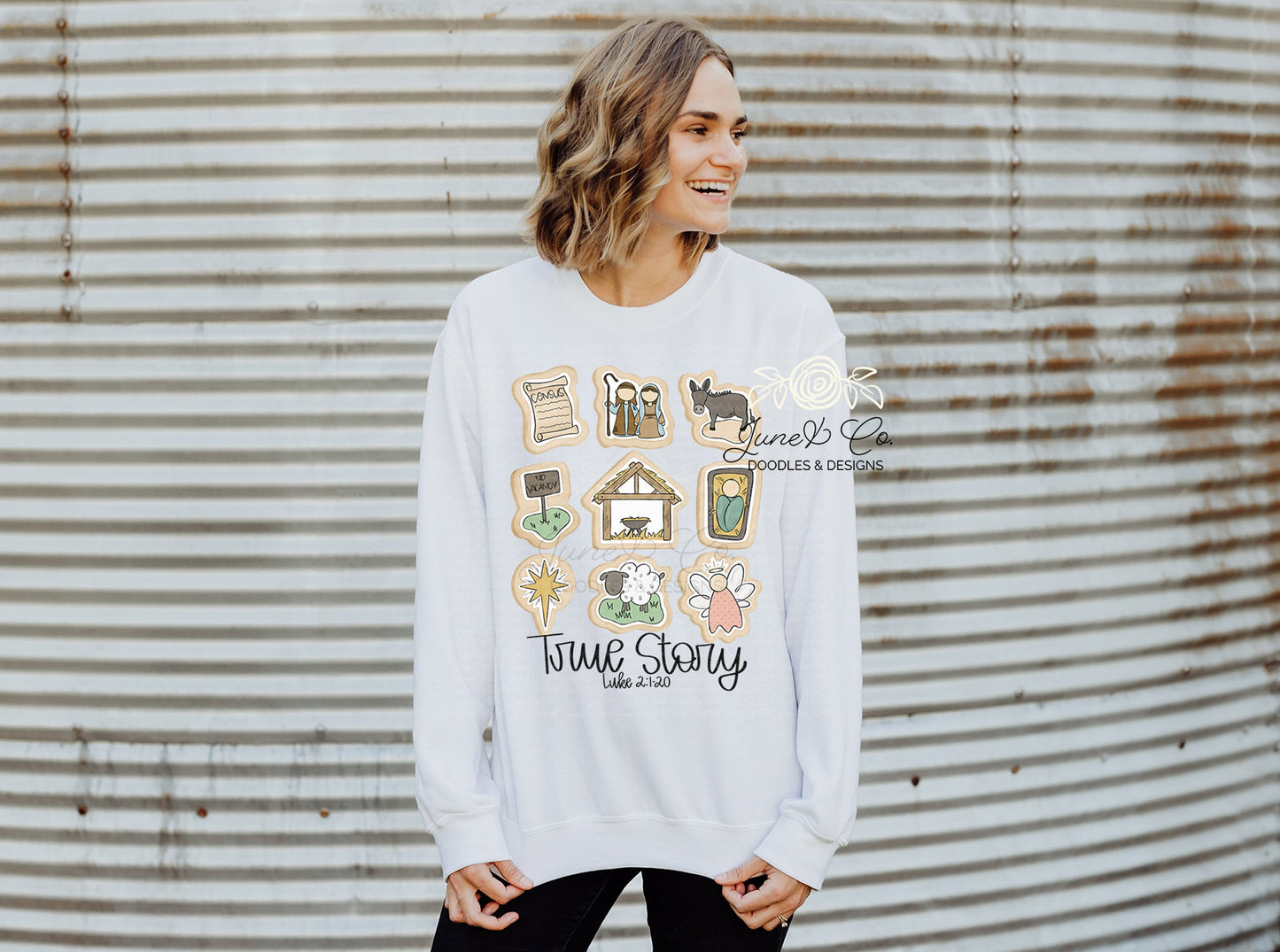 True Story Cookies PNG| Faith Based Christmas Sublimation File| Nativity Story Shirt Design| Hand Sketched Printable Art| Instant Download