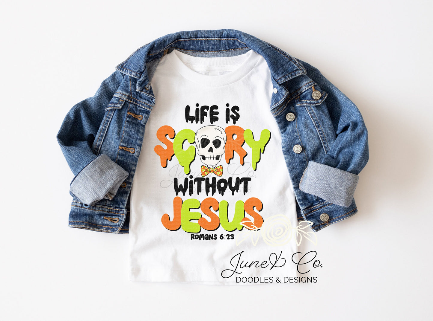 Life Is Scary Without Jesus PNG| Christian Halloween Sublimation File| Spooky Season Shirt Design| Bible Verse Printable Art| Download