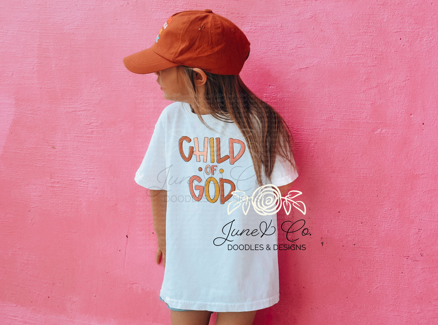 Child of God- Girl PNG| Girls Faith Sublimation File| Kids Christian Shirt Design| Hand Sketched Printable Art| Instant Download