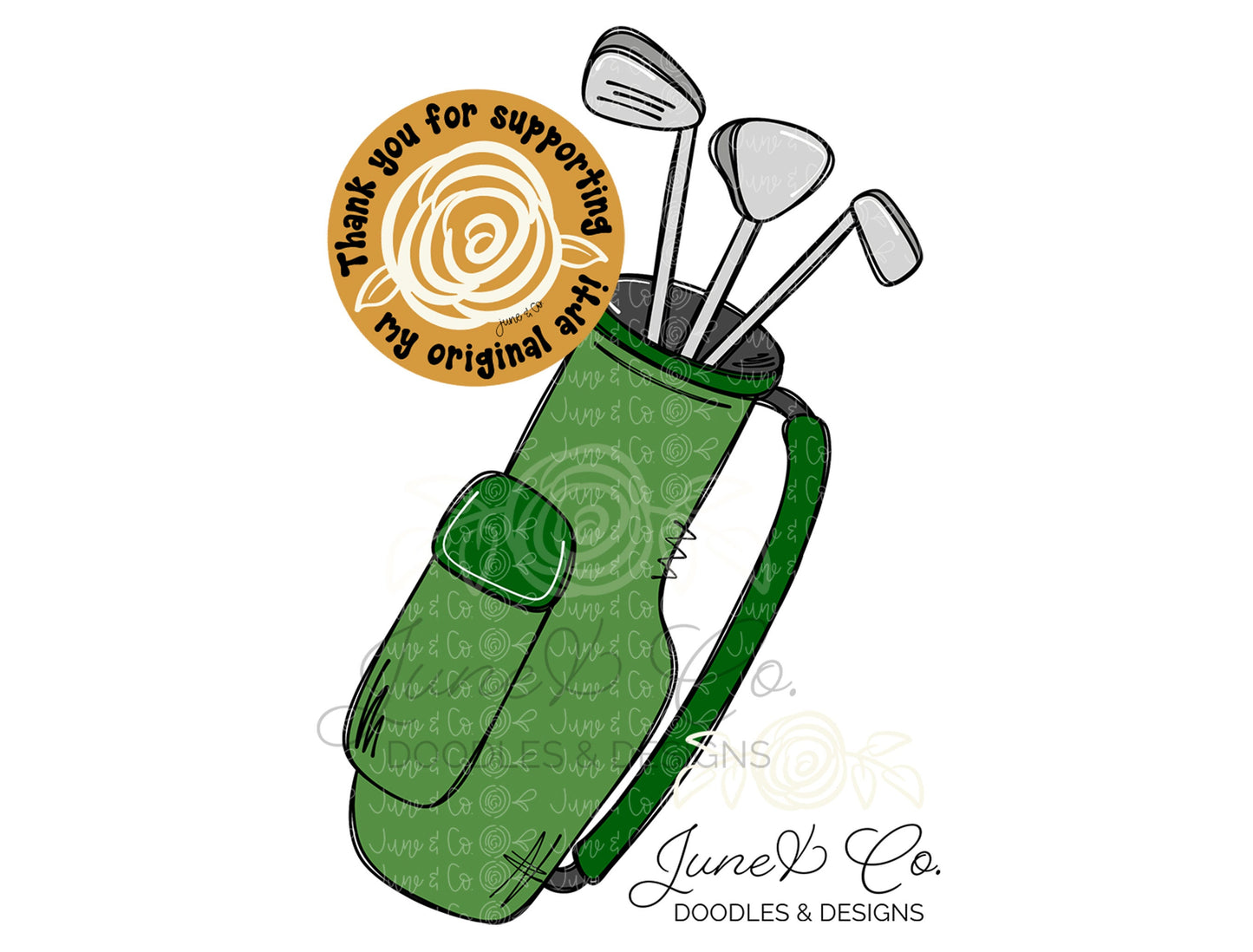 Golf Clip Art PNG Bundle| Preppy Golf Sublimation Files| Golf Themed Shirt Design| Hand Sketched Printable Art| Instant Download