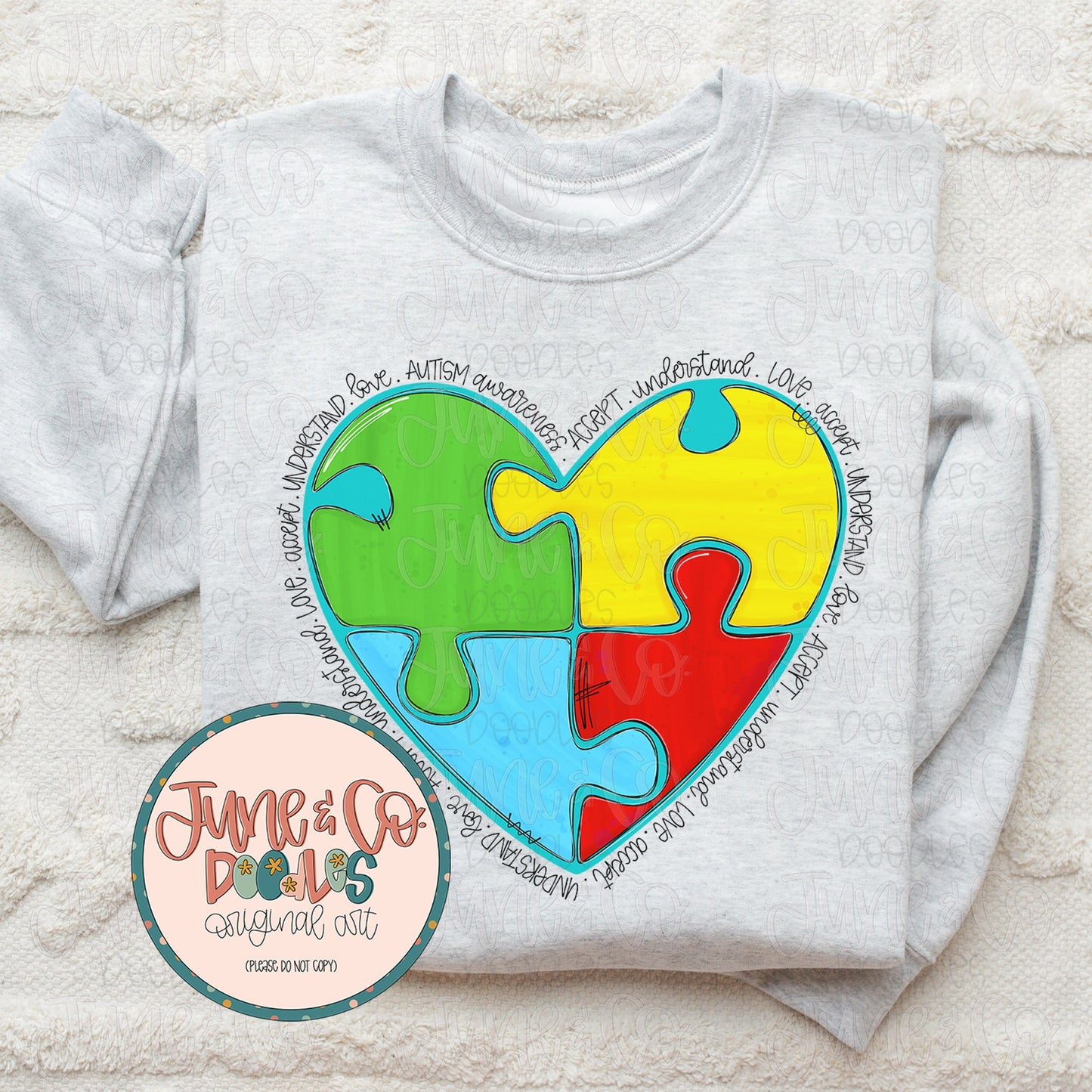 Autism Awareness Heart PNG| Accept Understand Love Sublimation File| Autism Advocate Shirt Design| Printable Art| Instant Download